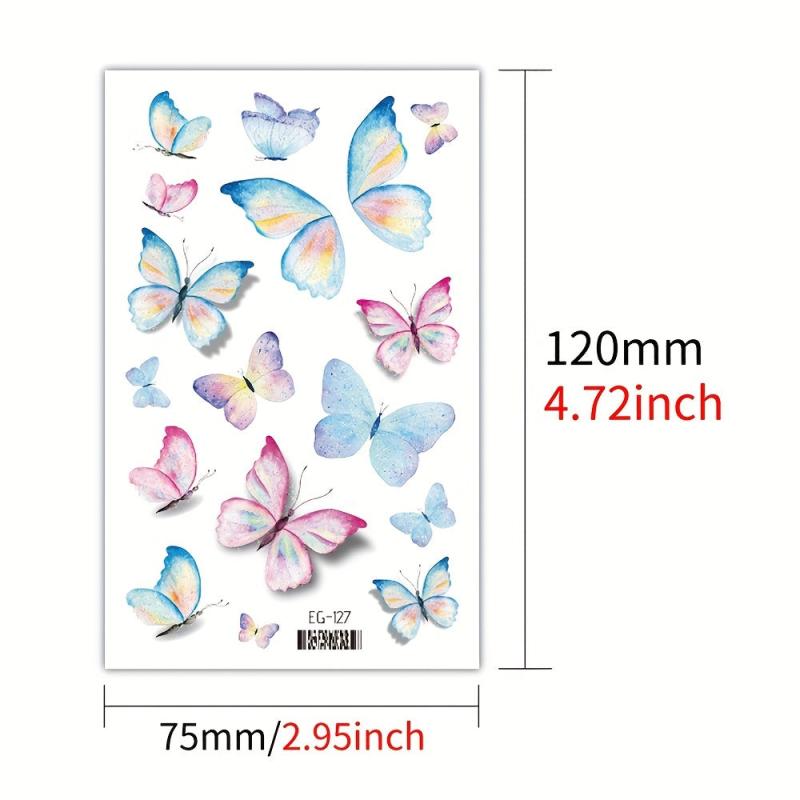 Glitter Butterfly Tattoo Stickers for Face Eyes Fingers Nails