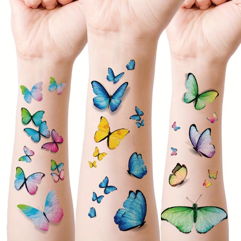 Glitter Butterfly Tattoo Stickers for Face Eyes Fingers Nails