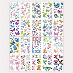 Glitter Butterfly Tattoo Stickers for Face Eyes Fingers Nails