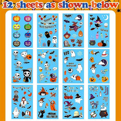Halloween Glow Temporary Tattoos Stickers - 12 Sheets