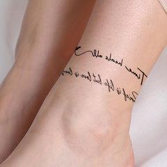 Temporary Tattoo Line Words Floral Striped Pattern Body Art Stickers