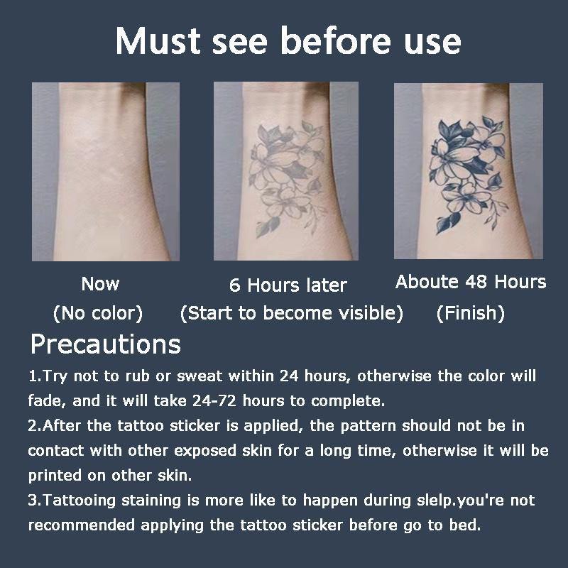 Waterproof Herbal Plant Tattoo Sticker Semi-Permanent Temporary Tattoo Patch
