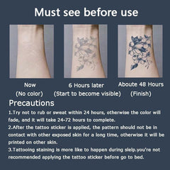 Waterproof Herbal Plant Tattoo Sticker Semi-Permanent Temporary Tattoo Patch