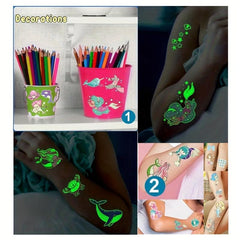 Mermaid Party Temporary Tattoos - Glow Mermaid Birthday Supplies