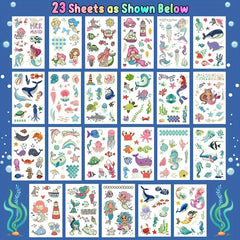 Mermaid Party Temporary Tattoos - Glow Mermaid Birthday Supplies