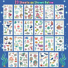 Mermaid Party Temporary Tattoos - Glow Mermaid Birthday Supplies