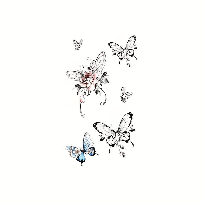 Waterproof Temporary Tattoo Small Line Flower Lovely Leaves Body Art