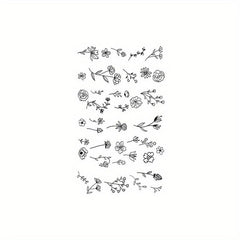 Waterproof Temporary Tattoo Small Line Flower Lovely Leaves Body Art