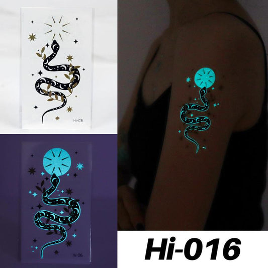 Waterproof Luminous Temporary Tattoos Music Party Planet Pattern