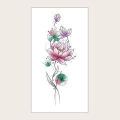 Small Flower Arm Body Tattoo Stickers x3 Sheets