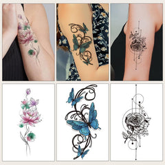 Small Flower Arm Body Tattoo Stickers x3 Sheets