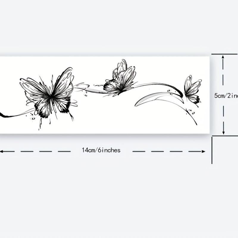 Ink Butterfly Temporary Tattoo Sticker Lasting 1-2 Weeks