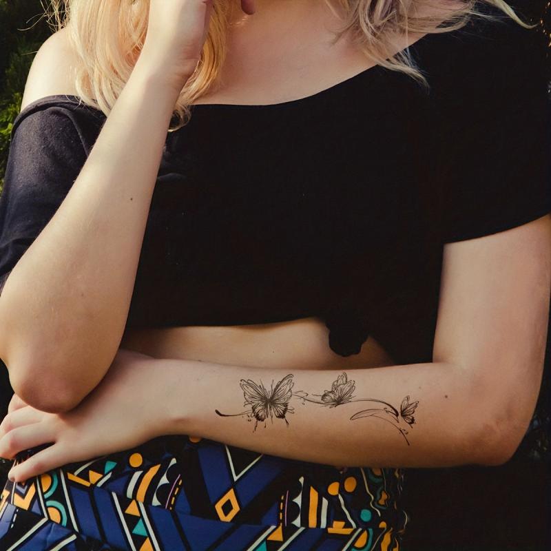 Ink Butterfly Temporary Tattoo Sticker Lasting 1-2 Weeks