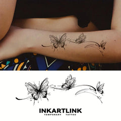Ink Butterfly Temporary Tattoo Sticker Lasting 1-2 Weeks