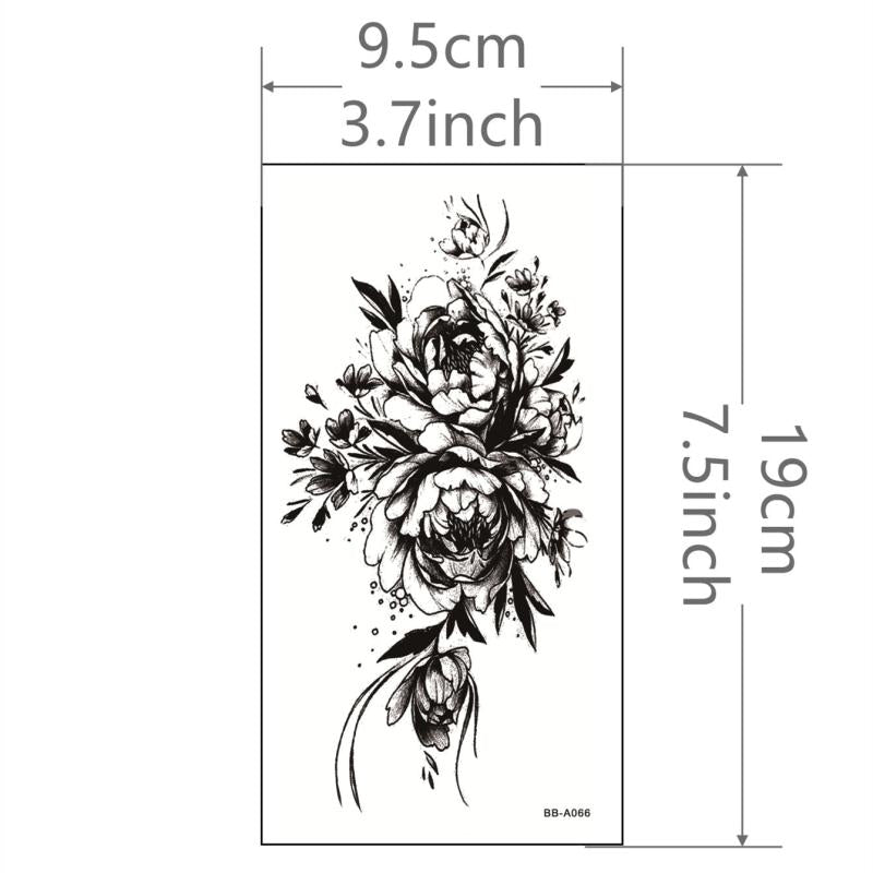 Waterproof Flower Tattoo Sticker - Durable Temporary Tattoo