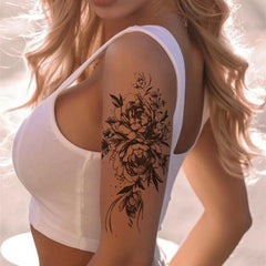 Waterproof Flower Tattoo Sticker - Durable Temporary Tattoo