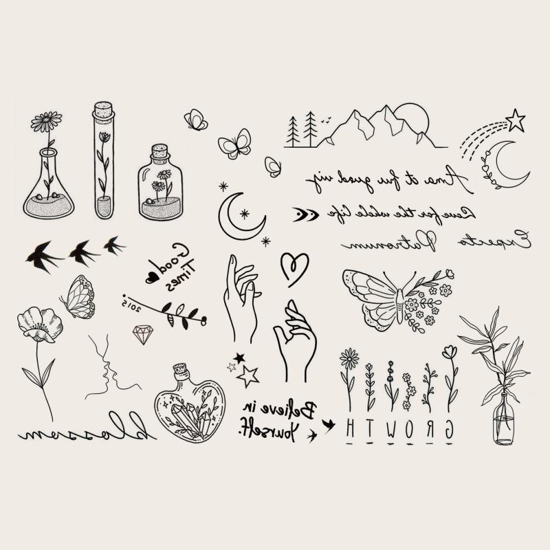 Small Pattern Tattoo Stickers for Ears Fingers Wrist Body Parts
