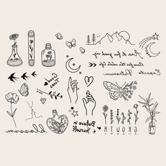 Small Pattern Tattoo Stickers for Ears Fingers Wrist Body Parts