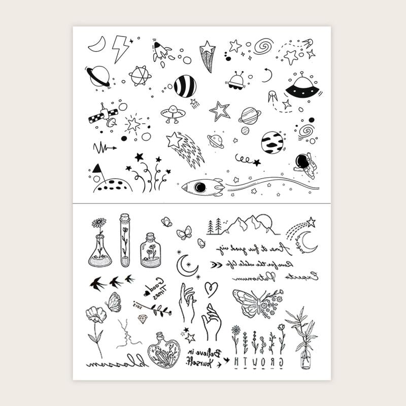 Small Pattern Tattoo Stickers for Ears Fingers Wrist Body Parts