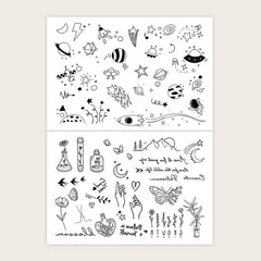 Small Pattern Tattoo Stickers for Ears Fingers Wrist Body Parts