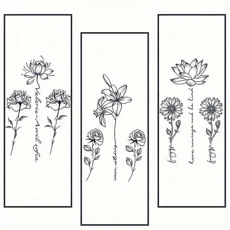 Sexy Flower and Plant Temporary Tattoos - 2 Weeks Lasting
