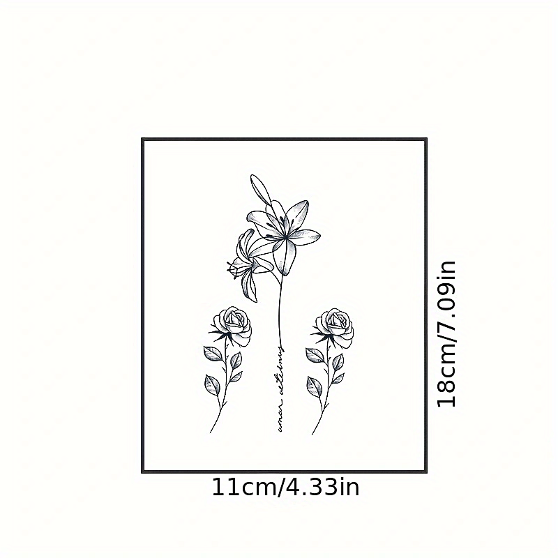 Sexy Flower and Plant Temporary Tattoos - 2 Weeks Lasting
