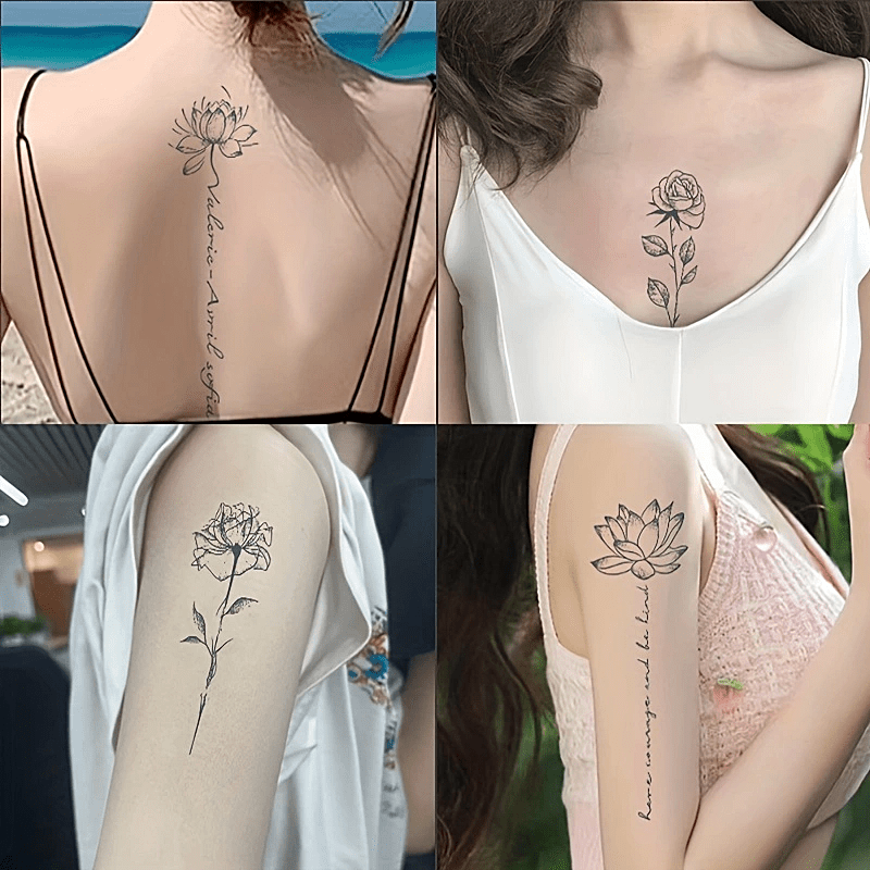 Sexy Flower and Plant Temporary Tattoos - 2 Weeks Lasting
