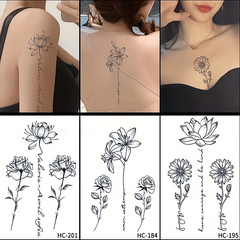 Sexy Flower and Plant Temporary Tattoos - 2 Weeks Lasting