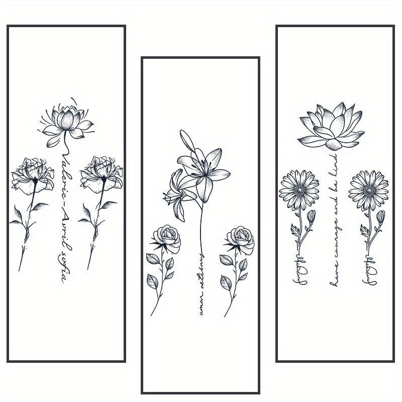 Sexy Flower and Plant Temporary Tattoos - 2 Weeks Lasting