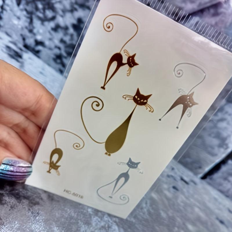 Gothic Cat Temporary Tattoo Stickers Sheet