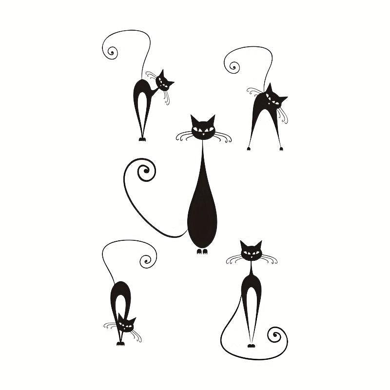 Gothic Cat Temporary Tattoo Stickers Sheet