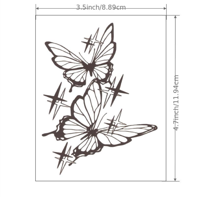 Butterfly Temporary Tattoos Waterproof Realistic Stickers for Ankles Arms Backs