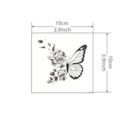Butterfly Rose Tattoo Sticker Long Lasting Waterproof