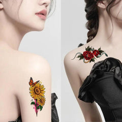 Waterproof Flower Tattoos for Women & Girls