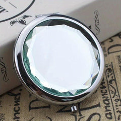 Crystal Foldable Makeup Compact Mirror Double Sides Bridesmaid Pocket Mirror