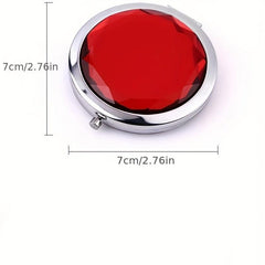 Crystal Foldable Makeup Compact Mirror Double Sides Bridesmaid Pocket Mirror