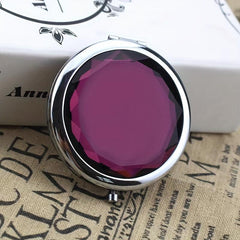 Crystal Foldable Makeup Compact Mirror Double Sides Bridesmaid Pocket Mirror