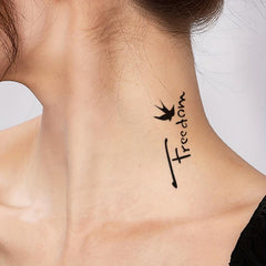 Dandelion Bird Feather Word Flower Arm Wrist Chest Abdomen Temporary Tattoo