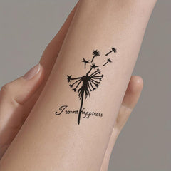Dandelion Bird Feather Word Flower Arm Wrist Chest Abdomen Temporary Tattoo