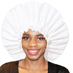 Waterproof Reusable Shower Cap with Satin Lining