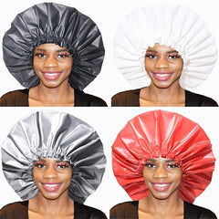 Waterproof Reusable Shower Cap with Satin Lining