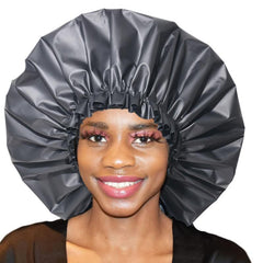 Waterproof Reusable Shower Cap with Satin Lining