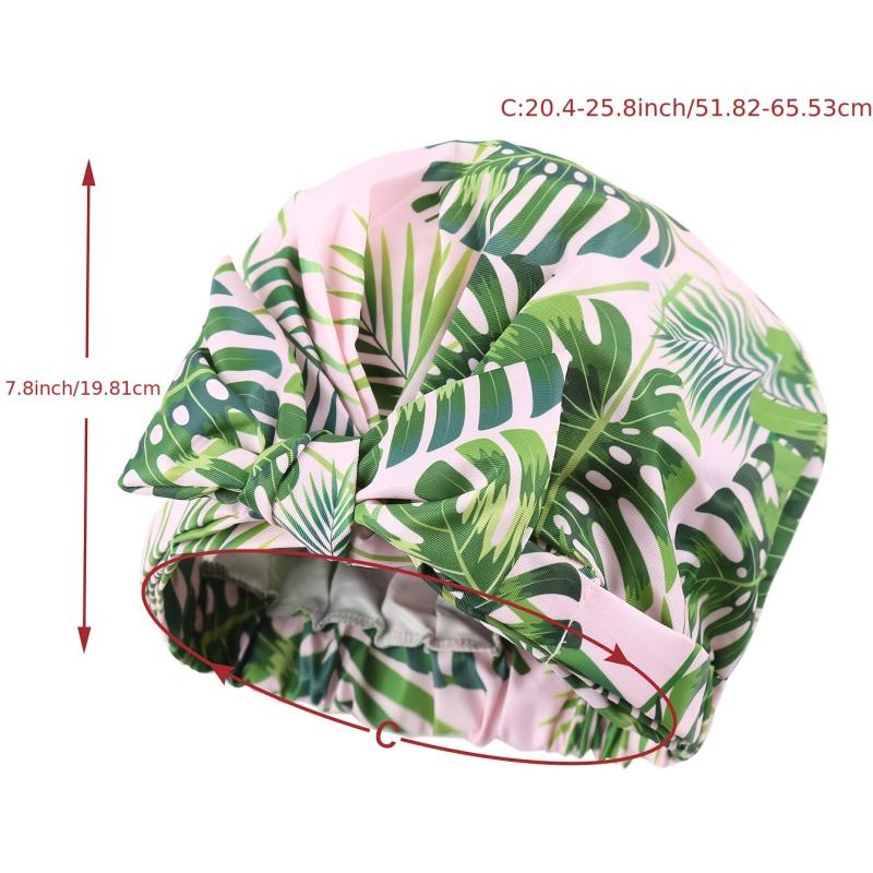 1pc Printed Shower Caps Waterproof Bath Caps Plastic Reusable Shower Caps