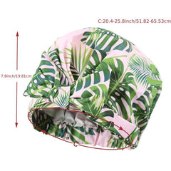 1pc Printed Shower Caps Waterproof Bath Caps Plastic Reusable Shower Caps