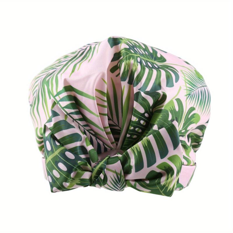 1pc Printed Shower Caps Waterproof Bath Caps Plastic Reusable Shower Caps