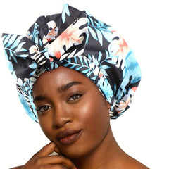 1pc Printed Shower Caps Waterproof Bath Caps Plastic Reusable Shower Caps