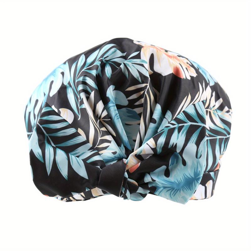 1pc Printed Shower Caps Waterproof Bath Caps Plastic Reusable Shower Caps