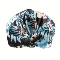 1pc Printed Shower Caps Waterproof Bath Caps Plastic Reusable Shower Caps
