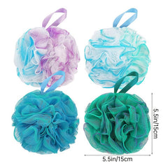 4 Pcs Exfoliating Shower Balls Bath Sponge Body Scrubber Set