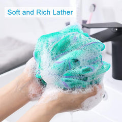 4 Pcs Exfoliating Shower Balls Bath Sponge Body Scrubber Set